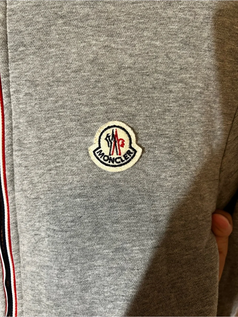Moncler Men’s Light Gray Zip-Up Sweater Jacket